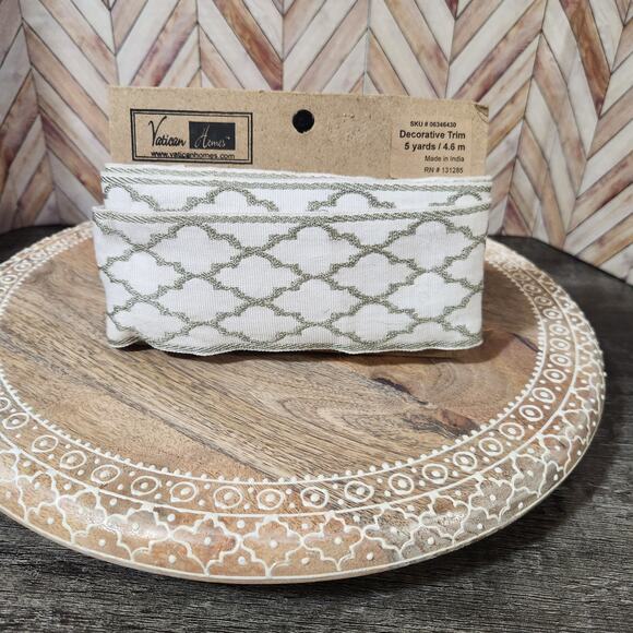 NWT Vatican Homes Woven Set of 2 Geometric Decorative Upholstery Trim - Picture 6 of 6